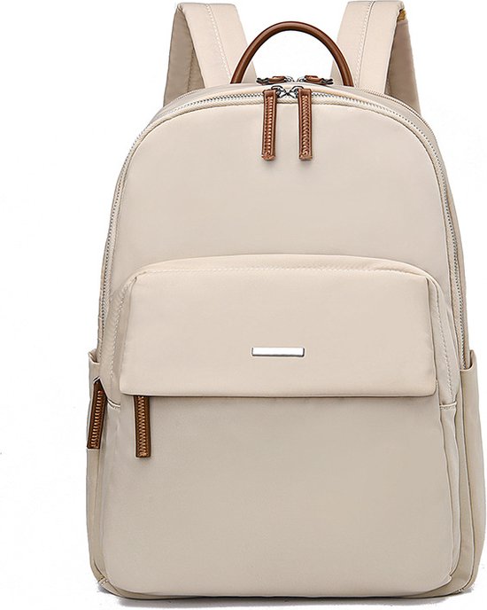 Vrouwen Reis Laptop Rugzak Casual Rugzak Oxford Stoffen Werktas Waterdichte Zakelijke Rugzak Lichtgewicht Reistas - Khaki grote maat