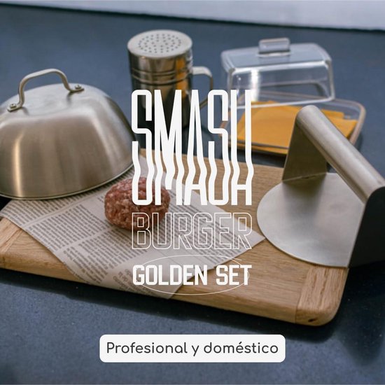 SMASHI Smash Burgerset, professioneel, roestvrij staal, 304
