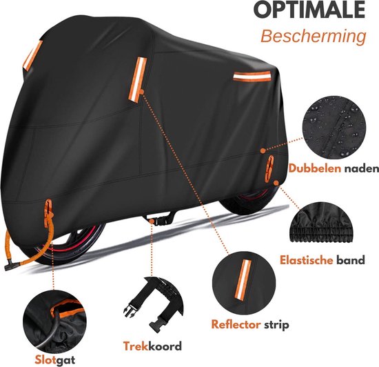 DICAPA Motorhoes, waterdicht, winddicht, sneeuw- en uv-bestendig, voor buiten, waterdicht, grote motorhoes met diefstalbeveiligingssysteem en elastische sluiting, 245 x 105 x 125 cm DICAPA Motorhoes, waterdicht, winddicht, sneeuw- en uv-bestendig, voor buiten, waterdicht, grote motorhoes met diefstalbeveiligingssysteem en elastische sluiting, 245 x 105 x 125 cm