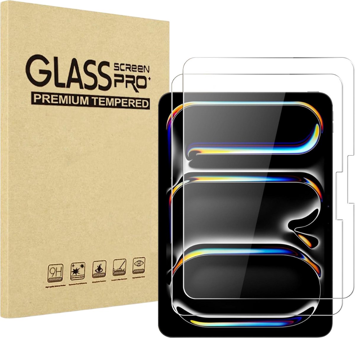 Screenprotector voor iPad Pro 2024 (11 Inches) - 2 stuks Beschermglas van glas Transparante glazen schermbeschermfolie
