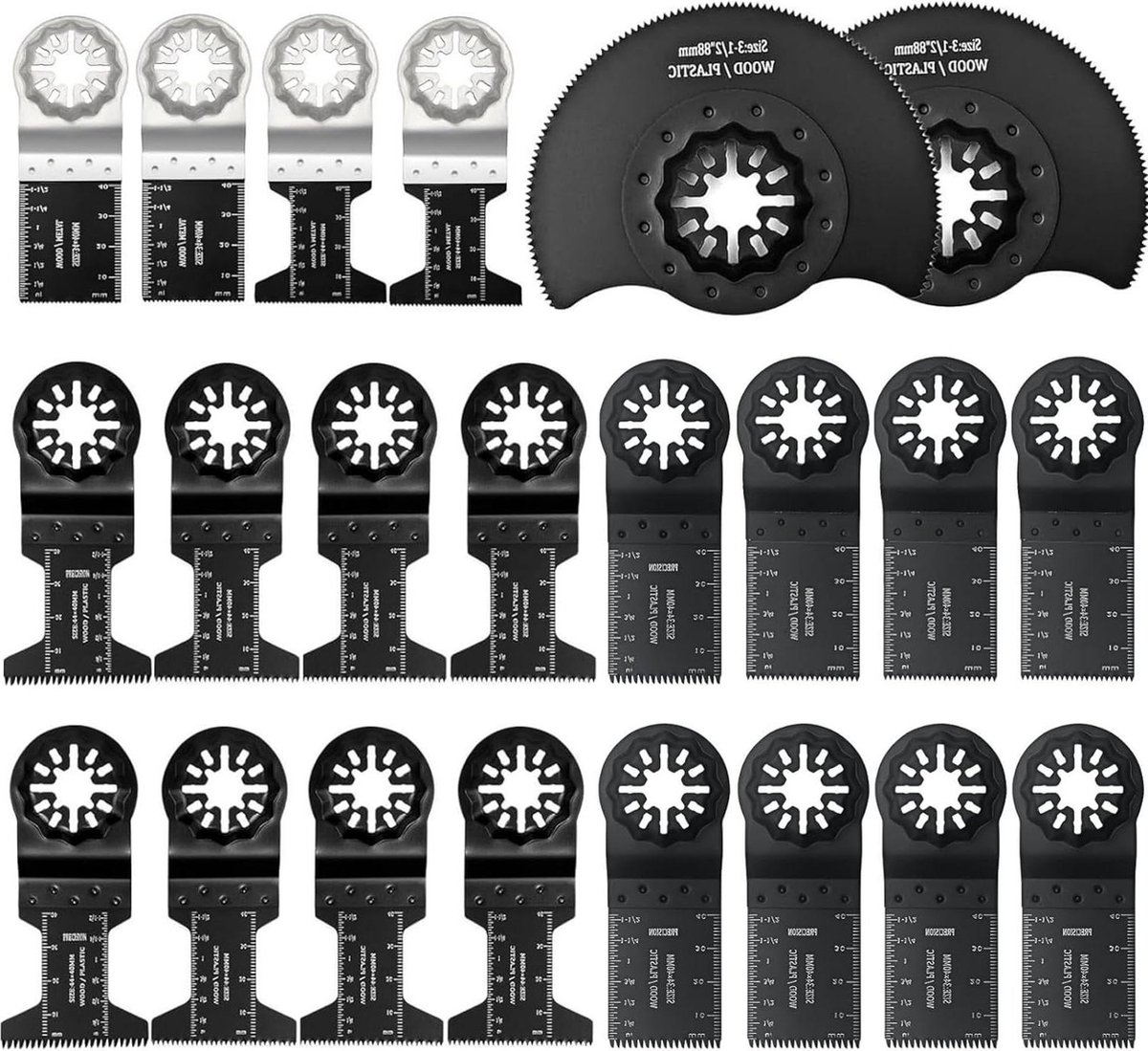 22 stuks Multitool zaagbladen Starlock set - oscillerend zaagblad voor hout en kunststof