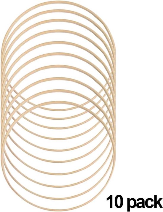 TSKDKIT Bamboe Houten Ringen Set - 7 Maten Macramé Dromenvanger Ring 8