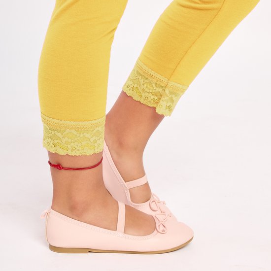 Merry Style MS-MS10-293-LE Meisjes Leggings - Sport - Vrijetijdsbroek - 3/4 Capri – Viscose - Sporbroek - Yogabroek - Geel - 158