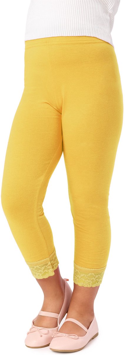 Merry Style MS-MS10-293-LE Meisjes Leggings - Sport - Vrijetijdsbroek - 3/4 Capri – Viscose - Sporbroek - Yogabroek - Geel - 134