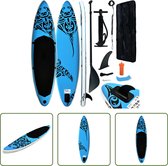 Bol.com The Living Store Stand Up Paddleboard - Opblaasbaar SUP Board - 305 x 76 x 15 cm - Blauw - Max - 140 kg - Inclusief Pomp... aanbieding