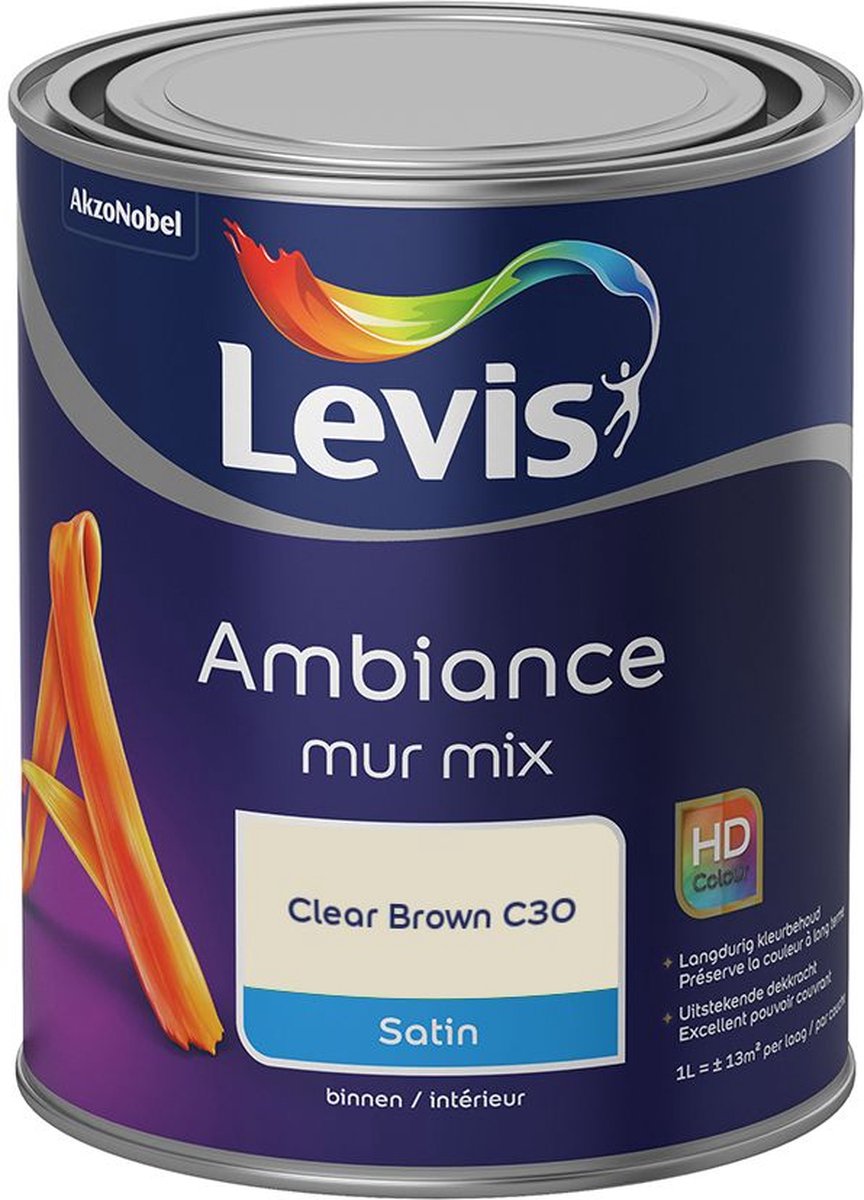 Levis - Ambiance Mur Satin Mix - Clear Brown C30 - Mengverf - 1 L