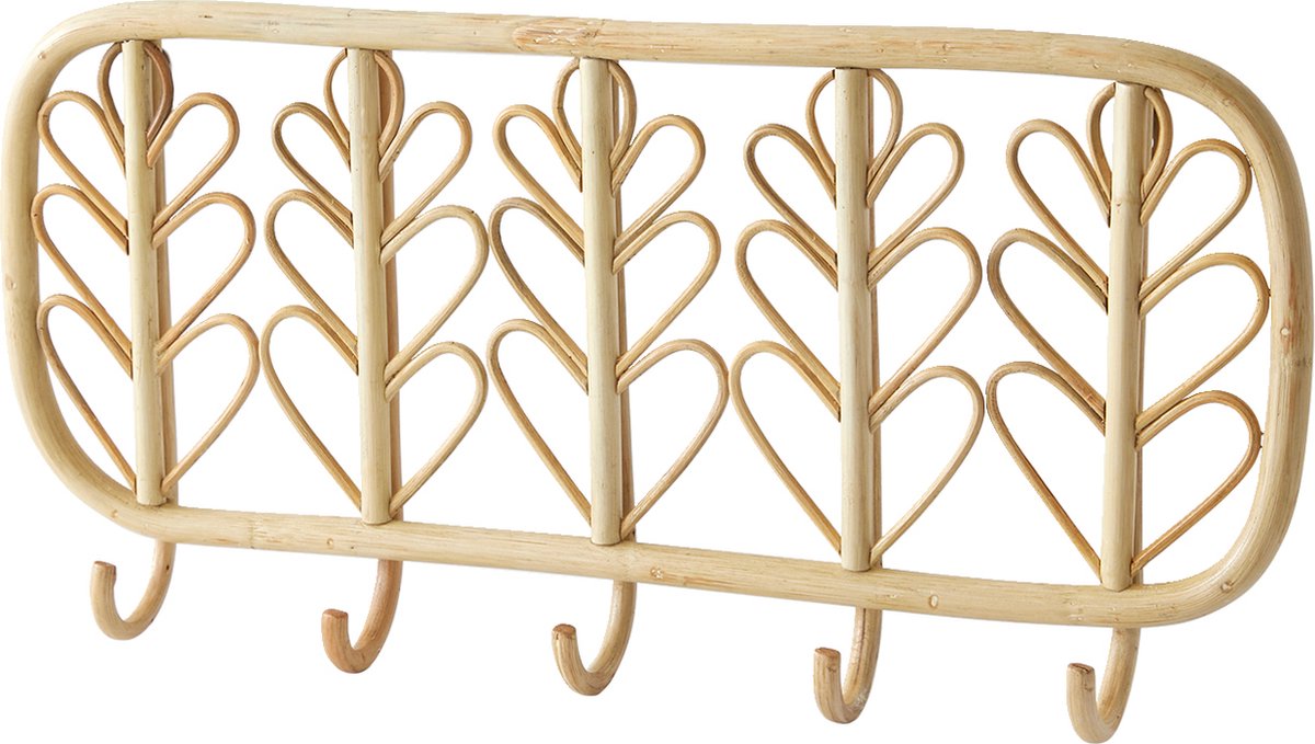 vertbaudet Kapstok - 5 haken - 30x60x7cm - rotan hout