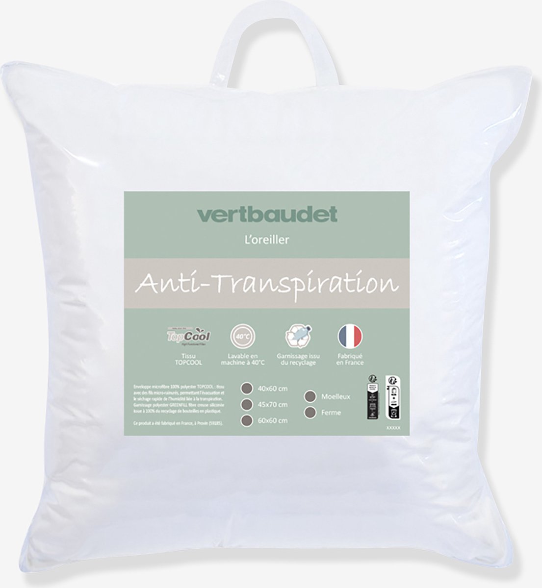 Vertbaudet Stevig thermoregulerend microvezelkussen