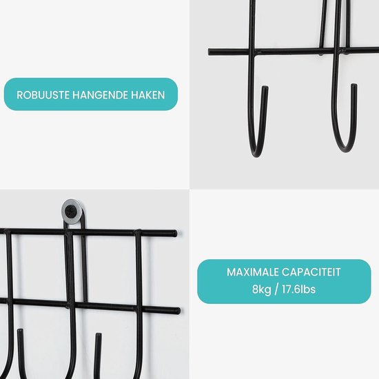 Garden Organizer Rack - Heavy Quality Wall Mounted Tools Holder - 40.5cm - Shovels Rakes Broom-Mop Hose Rope Storage van Merkloos	 — afbeelding 3