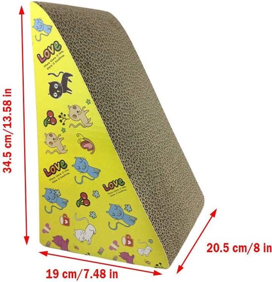 Krabpaal voor katten – krabpaal voor katten van karton | multifunctionele krabpaal voor katten | krabpaal van karton met helling met klankbel, ter verlichting van stress van de kat Krabpaal voor katten – krabpaal voor katten van karton | multifunctionele krabpaal voor katten | krabpaal van karton met helling met klankbel, ter verlichting van stress van de kat