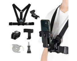 Actie Camera Borst Riem Harnas Mount – Universeel voor GoPro, iPhone – Camera Houder Kit met Schouder Accessoires