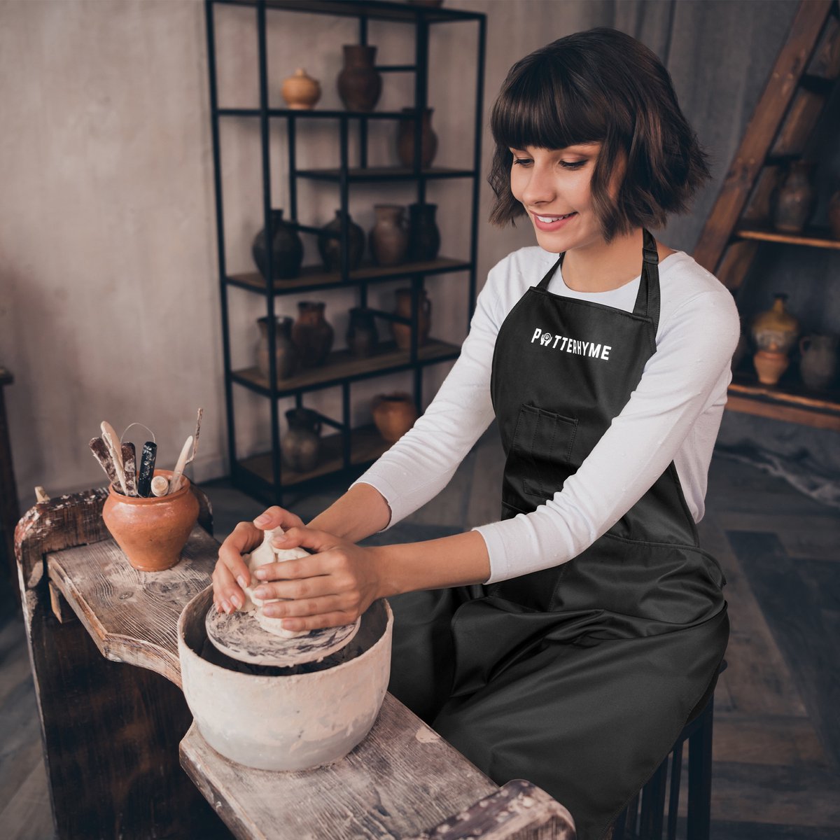 Potterhyme Pottenbakkersschort met volledige dekking - Gespleten benen - 100% katoenen canvas - Pottenbakkersschorten en keramische schorten met zakken voor dames en heren, groen, één maat Potterhyme Pottenbakkersschort met volledige dekking - Gespleten benen - 100% katoenen canvas - Pottenbakkersschorten en keramische schorten met zakken voor dames en heren, groen, één maat