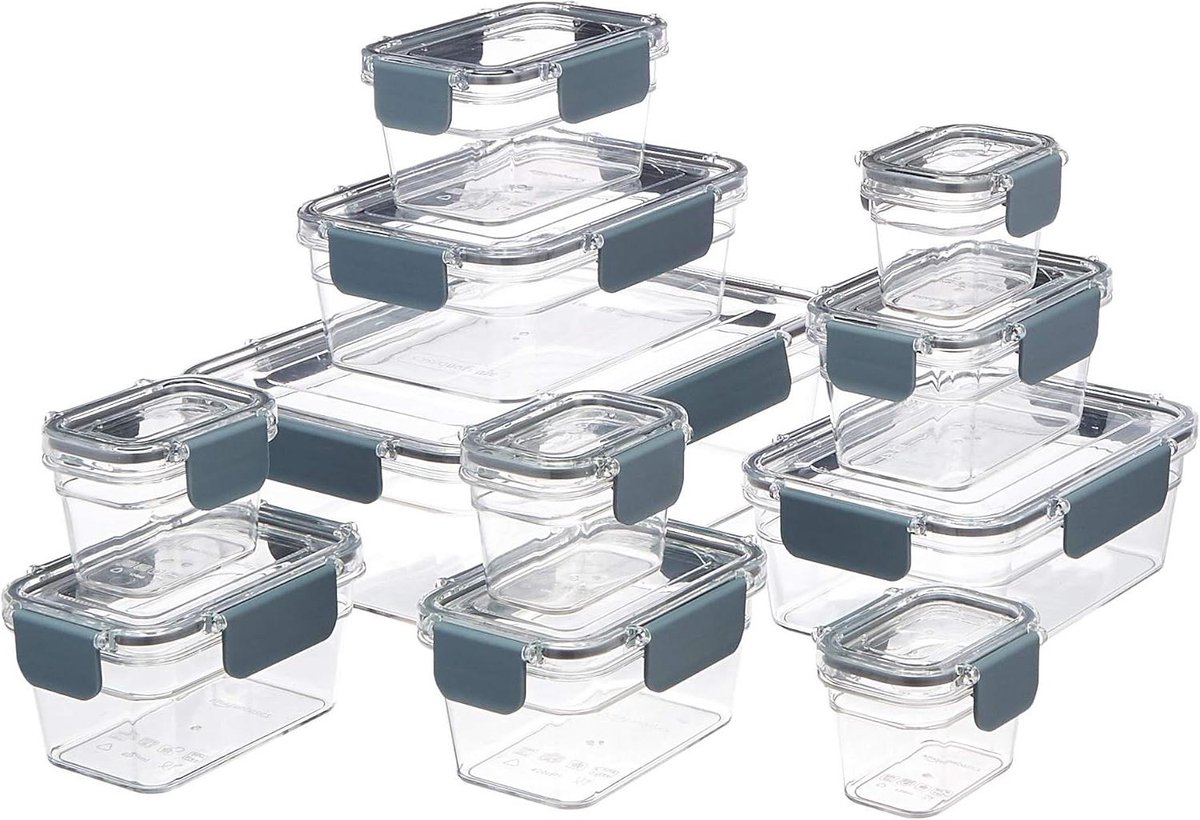 Vershoudbakjes set 22-delig - Tritan - Eten opbergen - Transparant