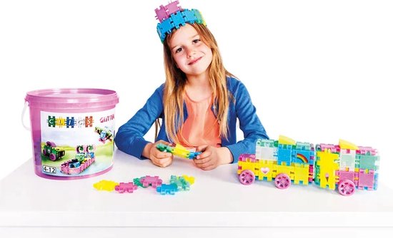 Clics bouwblokken– DUURZAAM SPEELGOED gemaakt van GERECYCLEERDE kunststof- Glitter bouwset 8 in 1 - speelgoed 4,5,6,7,8 jaar jongens en meisjes- educatief speelgoed- Montessori speelgoed- constructie speelgoed