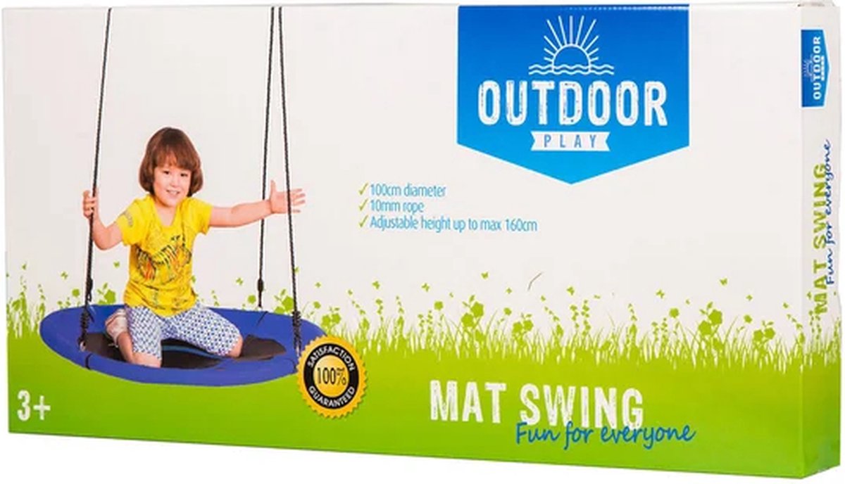 Outdoor Play Schommel - Speelgoed - diameter 100cm - Max 100kg - Verstelbaar ophangtouw — afbeelding 4