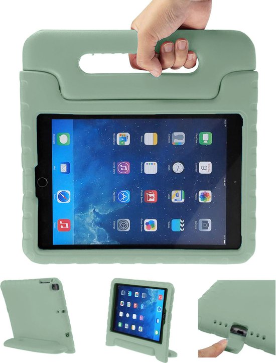 Foto: Imoshion tablet hoes kinderen geschikt voor ipad 6 2018 9 7 inch ipad 5 2017 9 7 inch imoshion kidsproof backcover met handvat groen olive green