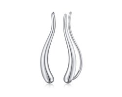 Elli - Oorbellen - Dames Earclimber Gebogen Basis in 925 sterling zilver - Dames