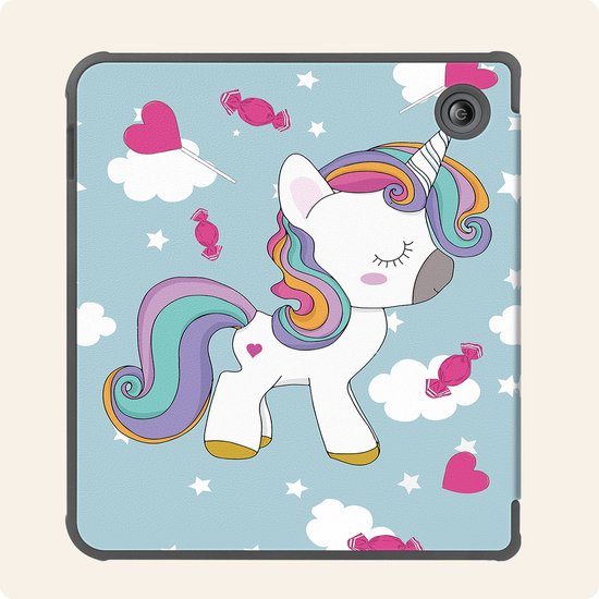 Hoesje Geschikt voor Kobo Libra Colour Hoes Book Case - Hoes Geschikt voor Kobo Libra Colour Hoesje Book Cover - Eenhoorn van Hoesje  — afbeelding 5
