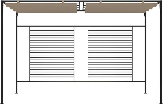 Prieel met uittrekbaar dak 180 g/m² 3x4x2,3 m taupe