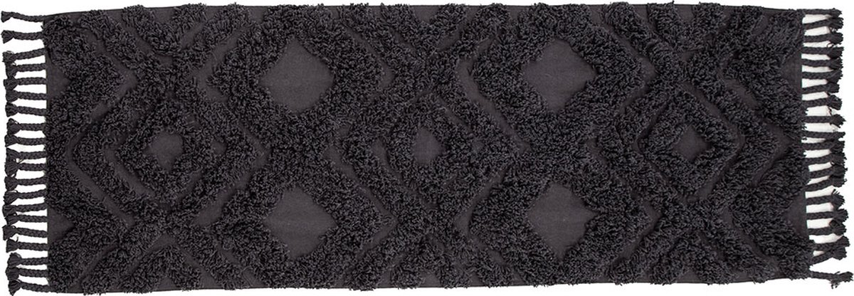 Hilma loper 200x70cm donkergrijs.