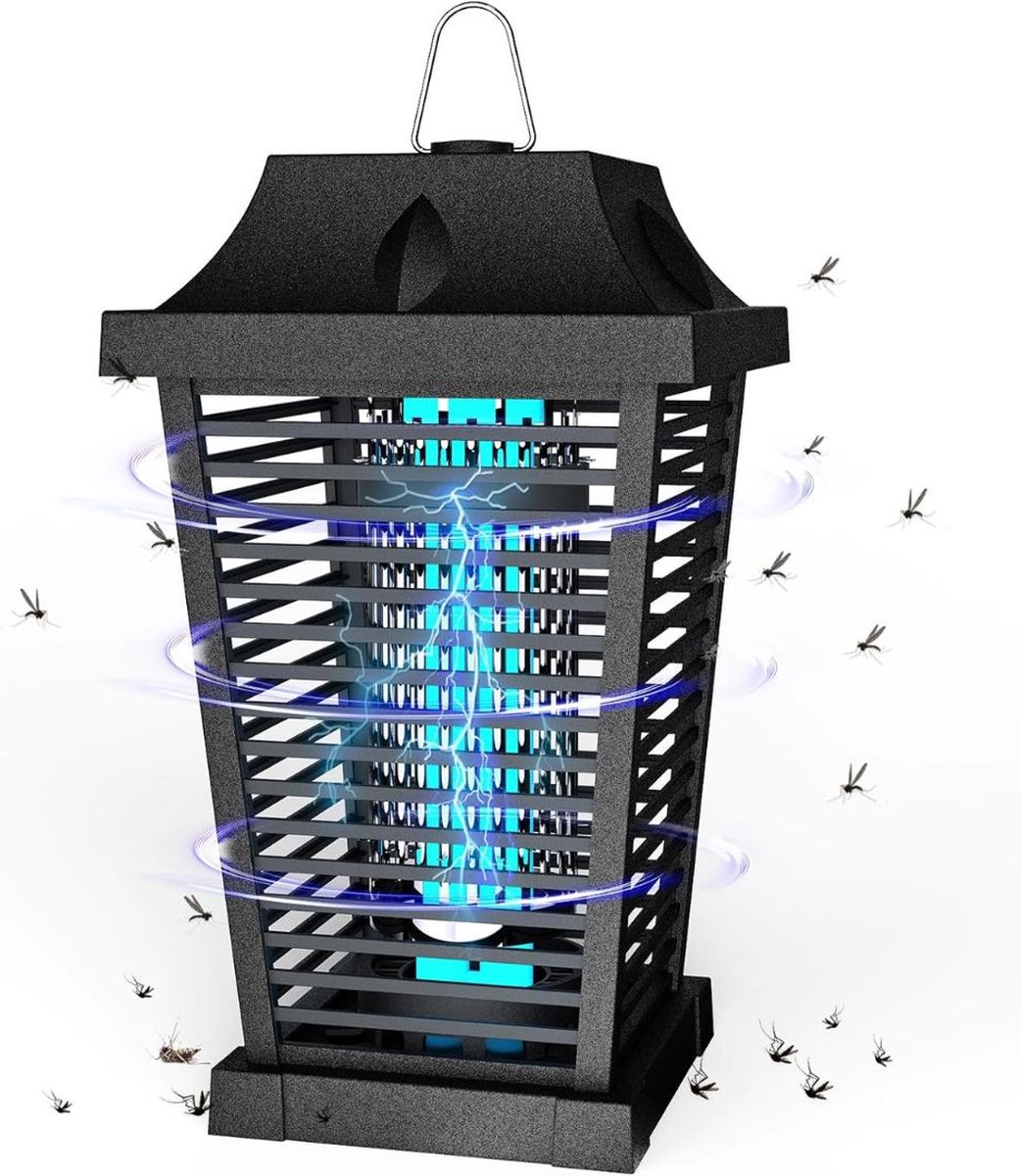 MKSS® Muggenvanger Elektrisch - Muggenlamp voor Binnen en Buiten - Muggenstekker met Filter - Zwart met Blauw Licht