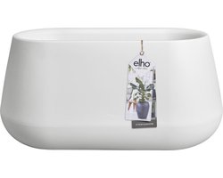 Elho Pure Cone Long Wheels 75 - Grote Plantenbak voor Binnen en Buiten - Gemaakt van Gerecycled Plastic - L74.0 x H35.8 cm - Wit