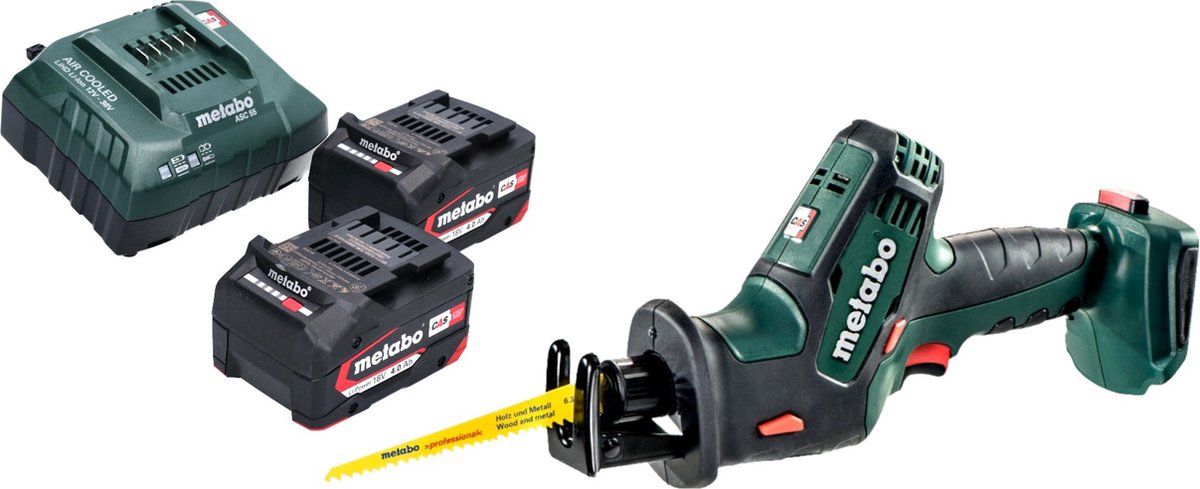 Metabo SSE 18 LTX Compact accu reciprozaag sabelszaag 18 V 13 mm + 2x accu 4,0 Ah + oplader
