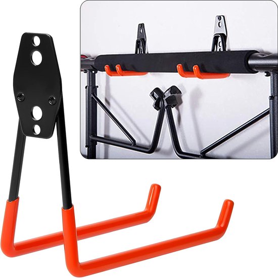 Sioner Crochets de garage, support mural, organisateur de barre, organisateur d'outils lourds