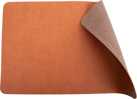 Sets de table de Luxe aspect cuir - 6 pièces - double face noir/marron - rectangulaire - 45 x 30 cm - cuir - set de table aspect cuir