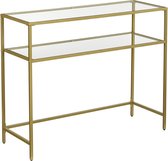 Rootz Gold consoletafel - Ingangstafel van metaalglas - Sofatafel - Maximaal draagvermogen 20 kg - 100 cm x 35 cm x 80 cm