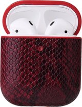 Mobigear Hoesje geschikt voor Apple AirPods 1 Hoesje | Mobigear Snake - Bordeaux Rood