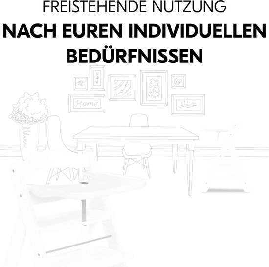 Houten Tray kinderstoel Alpha+ van FSC®-gecertificeerd beukenhout - lunchdienblad met verhoogde rand - onderhoudsvriendelijk wit van Houten — afbeelding 2