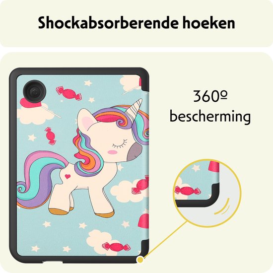 Hoesje Geschikt voor Kobo Clara Colour Hoes Bescherm Hoesje Case Sleep Cover Met Screenprotector - Hoes Geschikt voor Kobo Clara Colour Hoesje - Eenhoorn van Hoesje  — afbeelding 5