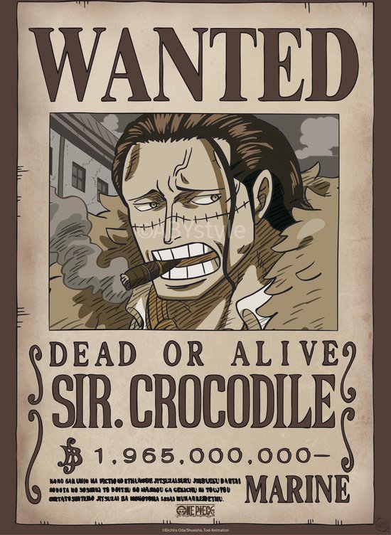 Poster One Piece Wanted Crocodile Wano 38x52cm