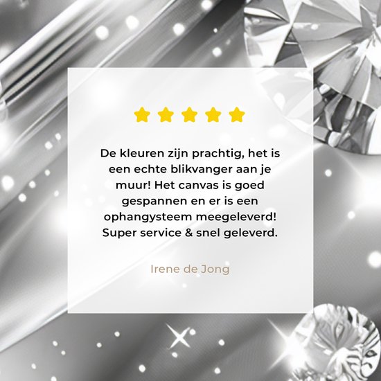 Peinture sur toile 120x180 cm - Décoration murale Abstraite - Diamant - Luxe - Moderne - Argent - Décoration murale salon - Décoration chambre moderne - Tableaux abstraits