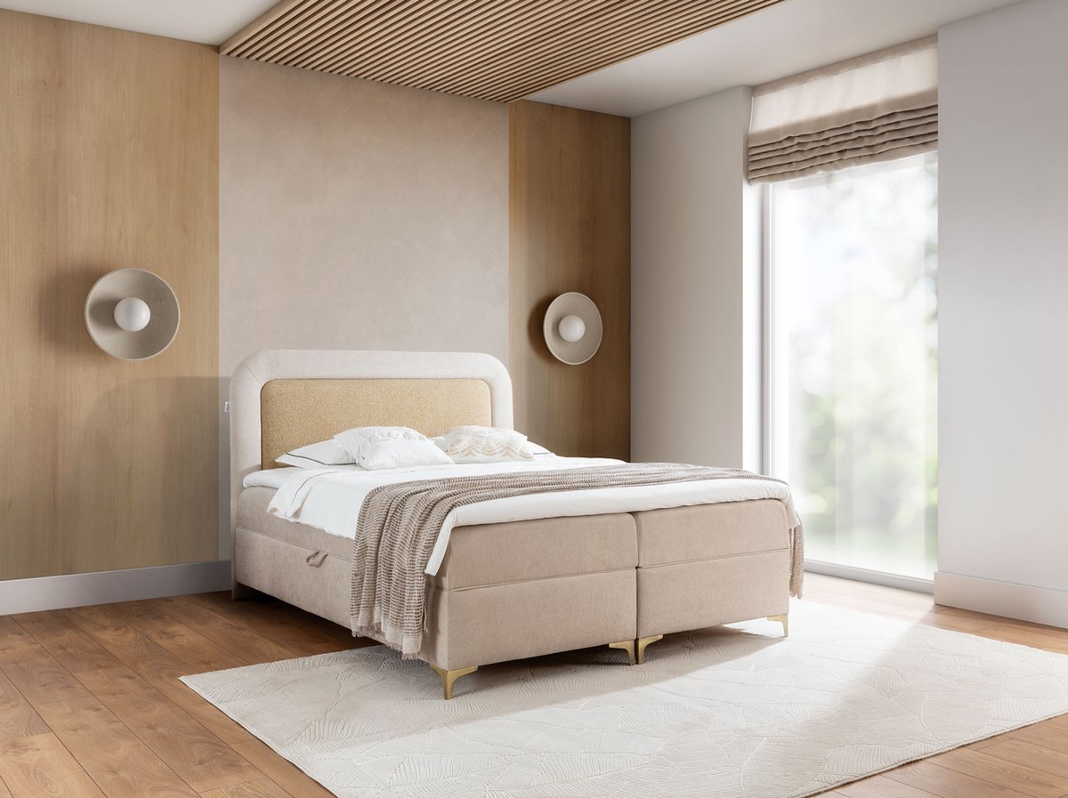 Boxspring Esito Met Opbergruimte - 180x200cm - compleet bed met matras en topper