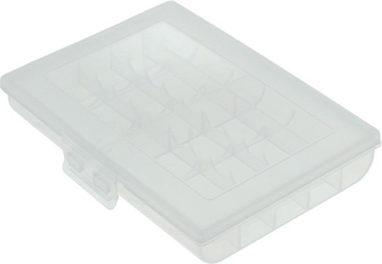 MSL 6 stuks harde plastic batterij case batterij opslag case batterij organisator houder voor AA en AAA batterijen en oplaadbare batterijen, 5 kleuren (rood, blauw, groen, geel, transparant