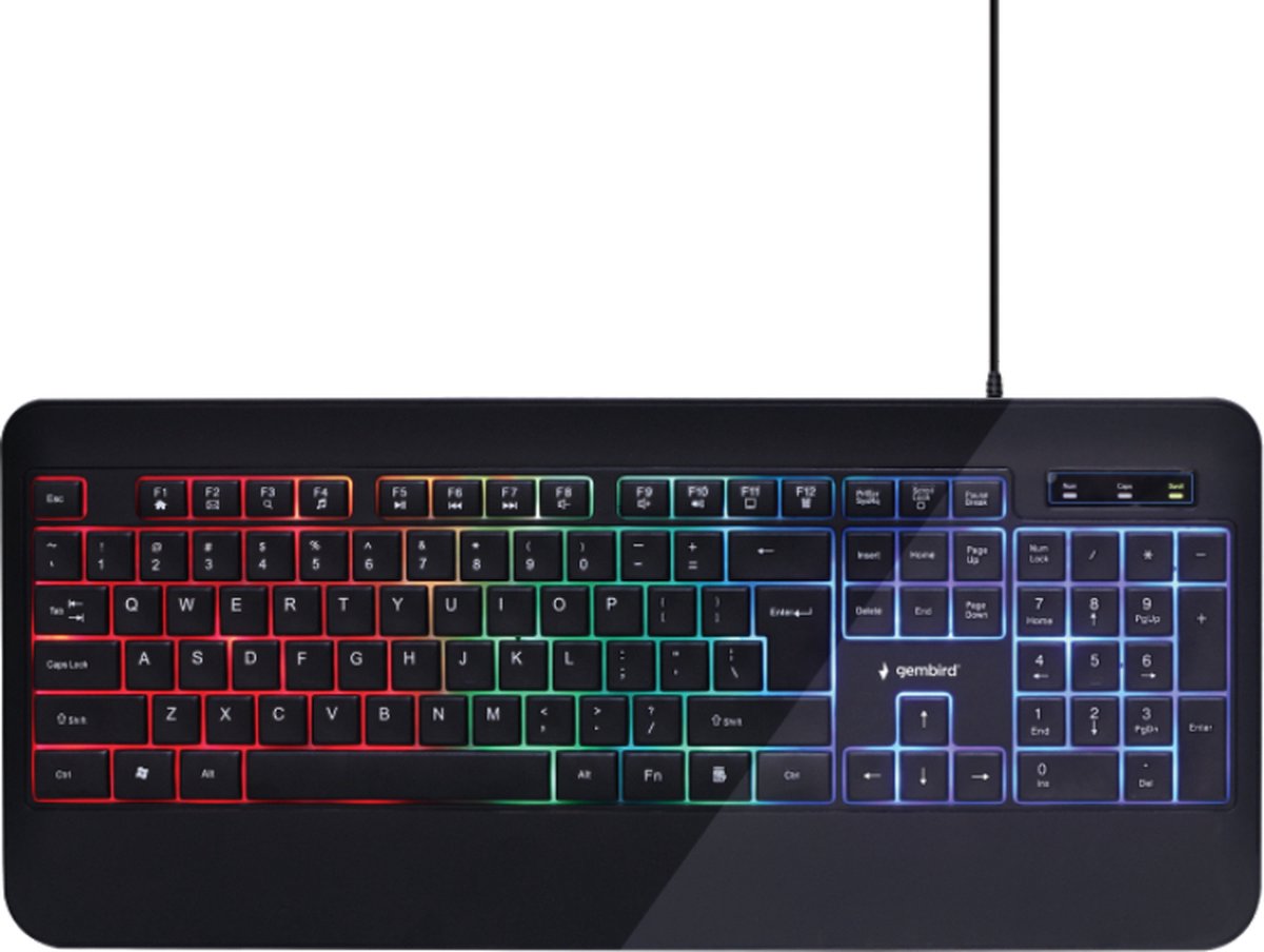 Image of Gembird Gaming toetsenbord - RGB Led verlichting - Ultra slim Gaming keyboard voor Gaming PC