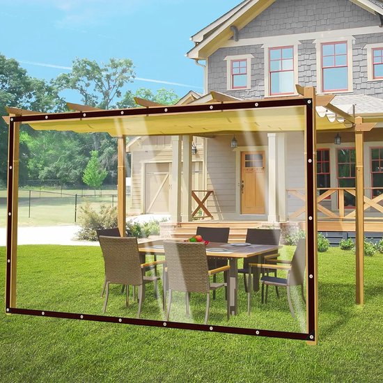 2-pack Zware Transparante Zeilen 1.5x7m, Transparant Zeildoek Weerbestendig Uv Bescherming