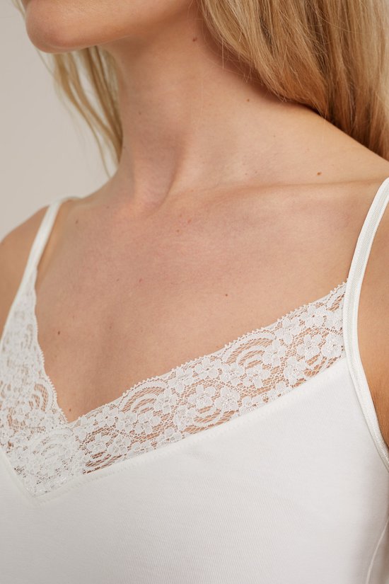 WE Fashion Dames singlet met kant - Maat S