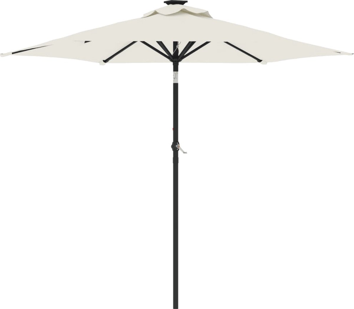 vidaXL - Parasol - met - stalen - paal - 225x225x212 - cm - wit
