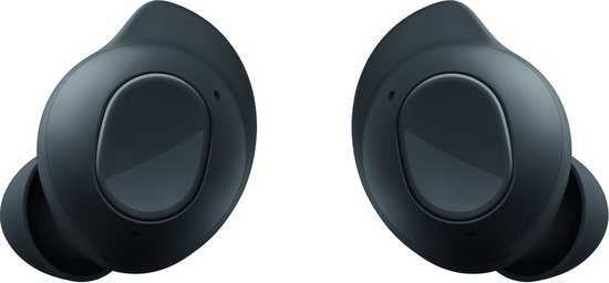Twee donkergrijze Samsung Galaxy Buds oordopjes