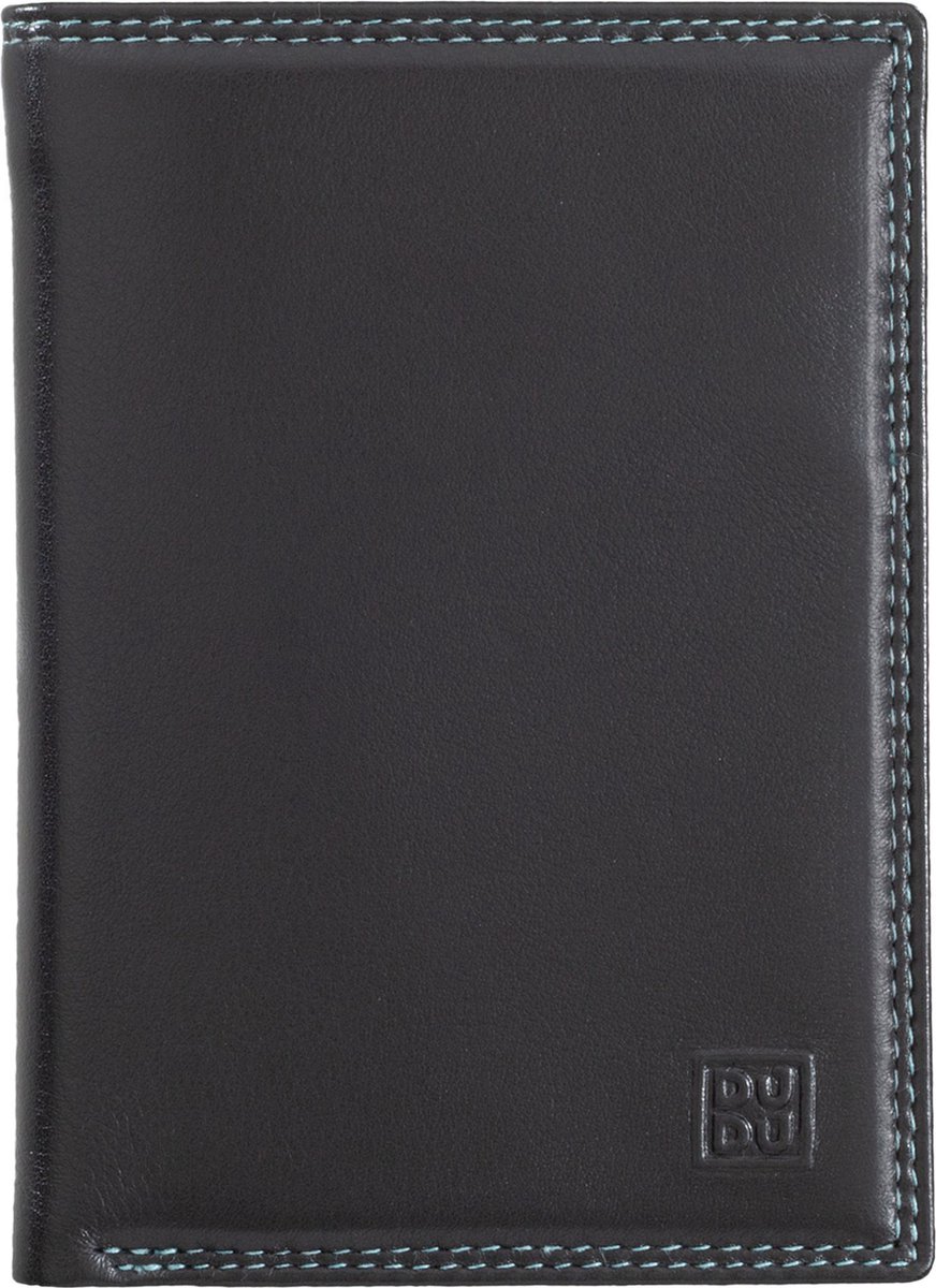 DuDu Portemonnee RFID Leer 9,5 cm - Unisex - Staand formaat - schwarz