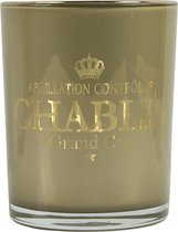 Theelichthouder wijn chablis taupe medium 12cm