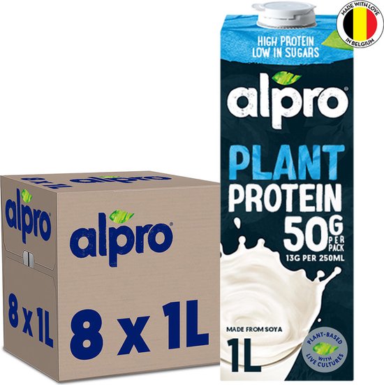Alpro Soya Drink High Protein 8 x 1L : Une source d'énergie végétale et riche en fibres