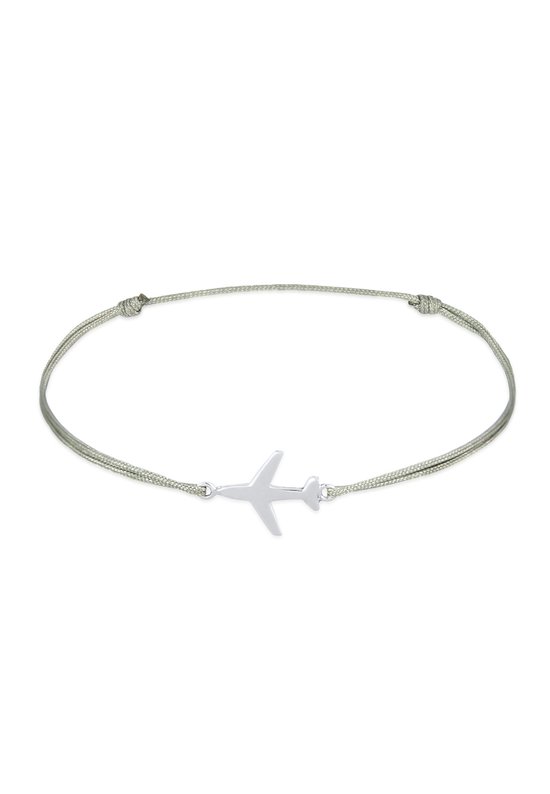 Elli Dames Armband Armband dames vliegtuig hanger nylon ketting 925 sterling zilver zomer / strand verlengbaar 16cm