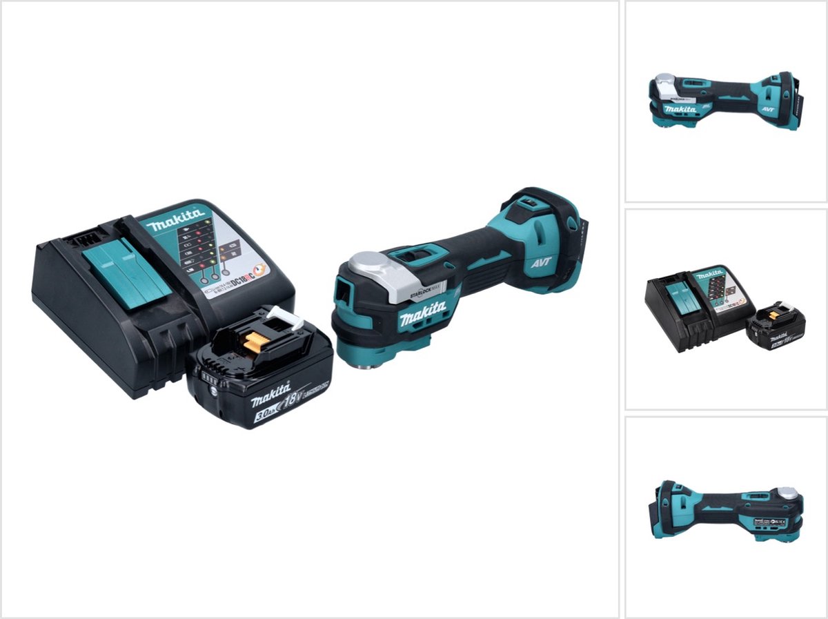 Makita DTM 52 RF1 accu multifunctioneel gereedschap 18 V Starlock Max Brushless + 1x accu 3,0 Ah + oplader