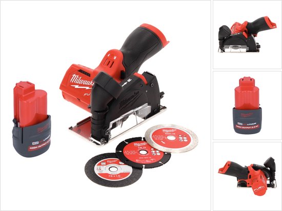 Milwaukee M12 FCOT-251 multimateriaalfrees 12 V 76 mm borstelloos + 1x accu 2,5 Ah - zonder lader