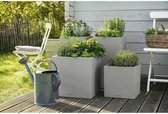 LECHUZA CANTO Stone low 40 - Plantenbak - met bewateringssysteem - ALL-IN-ONE set - steengrijs