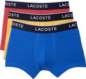 Lacoste Boxershorts Heren Blauw/Rood Trunks 3-Pack - Maat S